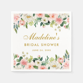 Brautparty Rosa Blütengold Serviette