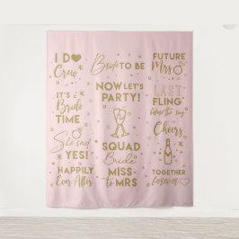 Brautparty Rosa Foto Stand Backbanner Wandteppich