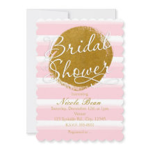 BRAUTPARTY Rosa Goldfolie Wasserfarben Einladung