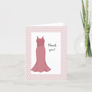 Brautparty Rosa Kleid Dankeskarte