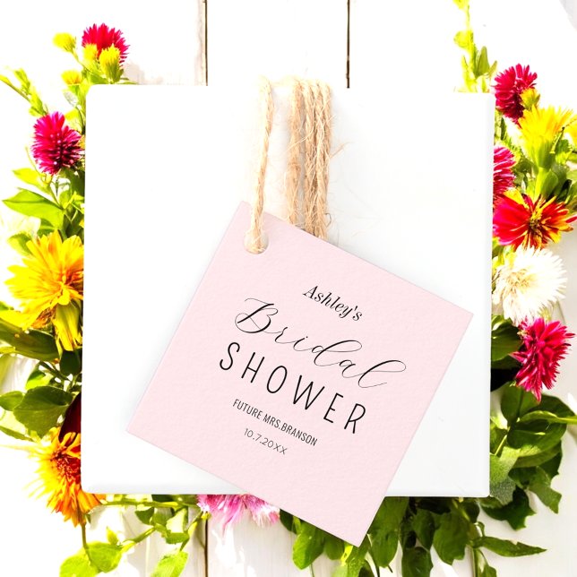 Brautparty Rosa Minimalistisch Geschenkanhänger (Von Creator hochgeladen)
