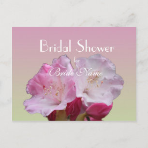 Brautparty, rosa Rhododendron Blume Einladungspostkarte