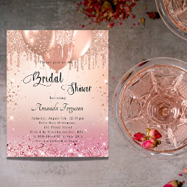Brautparty Rosa Rosa Gold Einladung Flyer