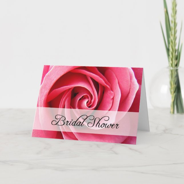 Brautparty: Rosa Rose: Einladung (Vorderseite)