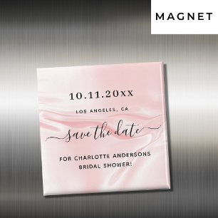 Brautparty Rosa Seidensatin Save the Date Magnet