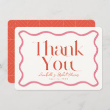 Brautparty Rosa und Rot Wavy Frame Vielen Dank