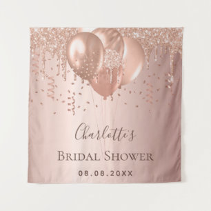 Brautparty rose gold Glitterballons Wandteppich