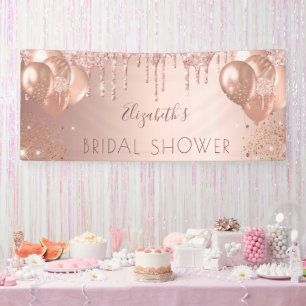 Brautparty Rose Gold Glitzer Ballons Party Banner