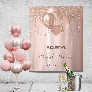Brautparty Rose Gold Glitzer Ballons Wandteppich