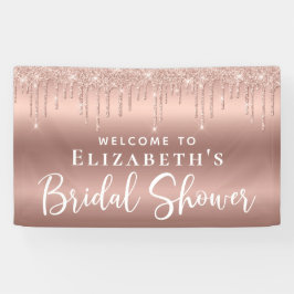Brautparty Rose Gold Glitzer Willkommen Banner