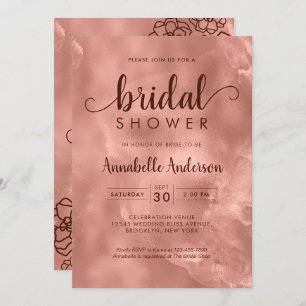 Brautparty Rose Gold Metallic Einladung