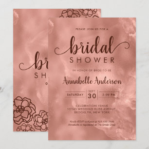 Brautparty Rose Gold Metallische Elegant Einladung