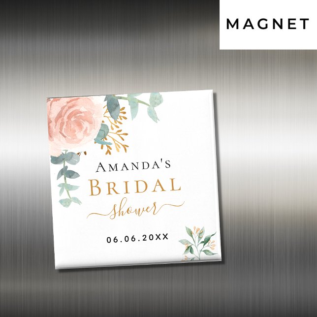 Brautparty Rose Goldflorale Eukalyptusfavorit Magnet (Von Creator hochgeladen)