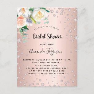 Brautparty Rose Goldmedaille Einladung Postkarte