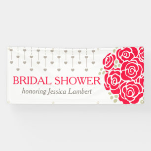 Brautparty rote Rosen personalisiert Banner