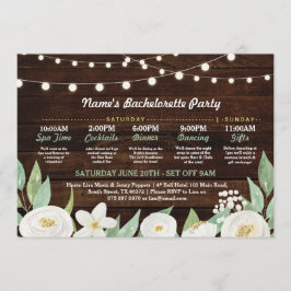 Brautparty Route Weiße Blume Rustikale Lichter Einladung