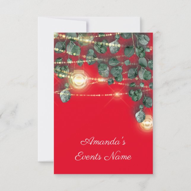 Brautparty Rustic Wood Gold Red Jars Light Einladung (Rückseite)