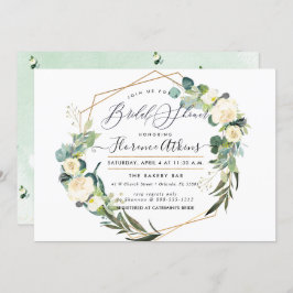 Brautparty Rustikale Wasserfarbe Alabaster Blume Einladung