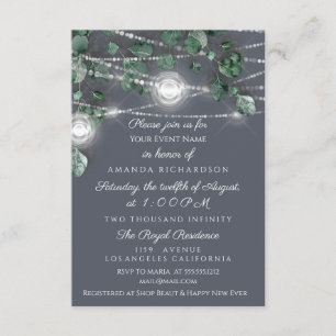 Brautparty Rustikales Holz Silver Grau Jars Light Einladung