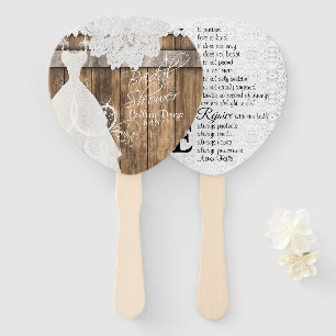Brautparty Rustikales Holz- und Spitzendesign  Fächer
