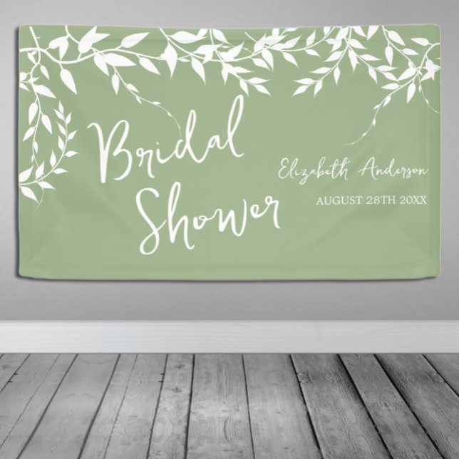 Brautparty "Sage Green Botanical Blätter" Banner (Von Creator hochgeladen)
