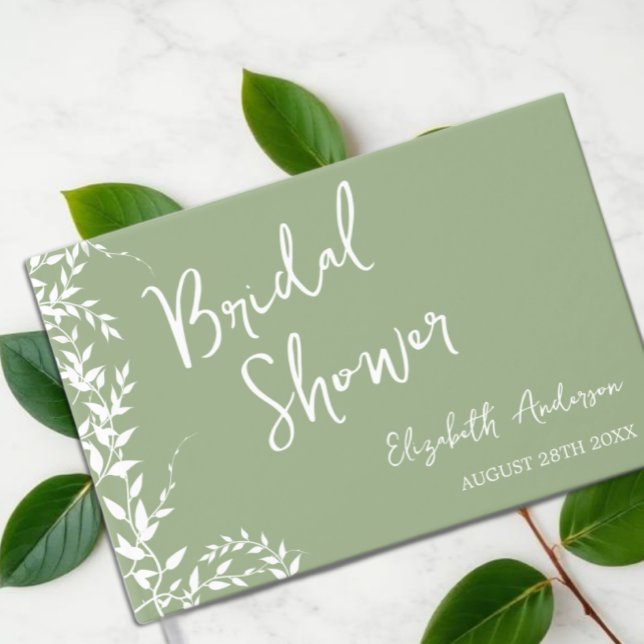 Brautparty "Sage Green Botanical Blätter" Gästebuch (Von Creator hochgeladen)