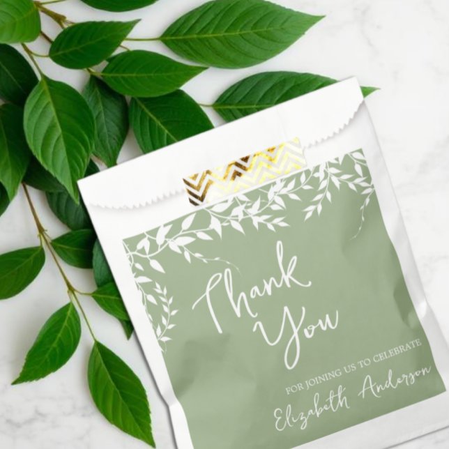 Brautparty "Sage Green Botanical Blätter" Geschenktütchen (Von Creator hochgeladen)