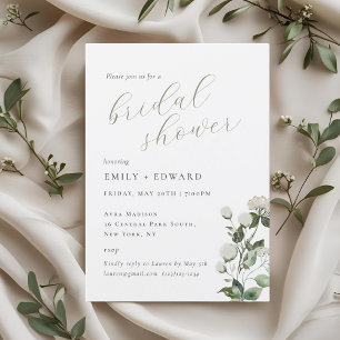 Brautparty "Sage Green" und "White Floral" Einladung