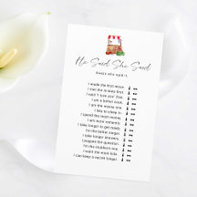 Brautparty, sagte er, sie sagte Spiel