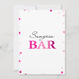 Brautparty Sangria Bar Sign | Magenta Confetti Einladung