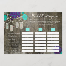 Brautparty Scattergories Game | Rustikal