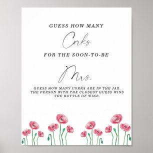 Brautparty schätzt, wie viele Corks Poster
