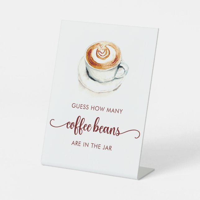 Brautparty schätzt wie viele Kaffeebohnen Sockelschild (Vorderseite)