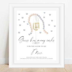 Brautparty schätzt wie viele Korken Poster