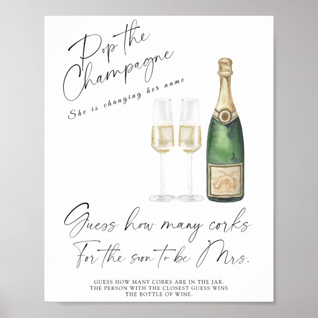 Brautparty schätzt wie viele Korken Poster (Vorne)