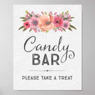 Brautparty-Schild mit Wasserfarben-Blumen für die Poster
