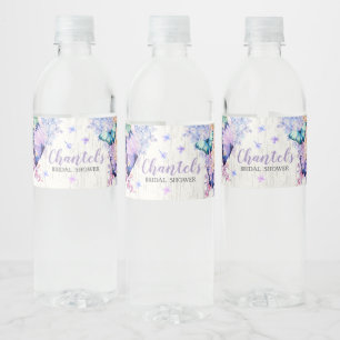 Brautparty Schmetterlinge Wasser Flasche Etikett