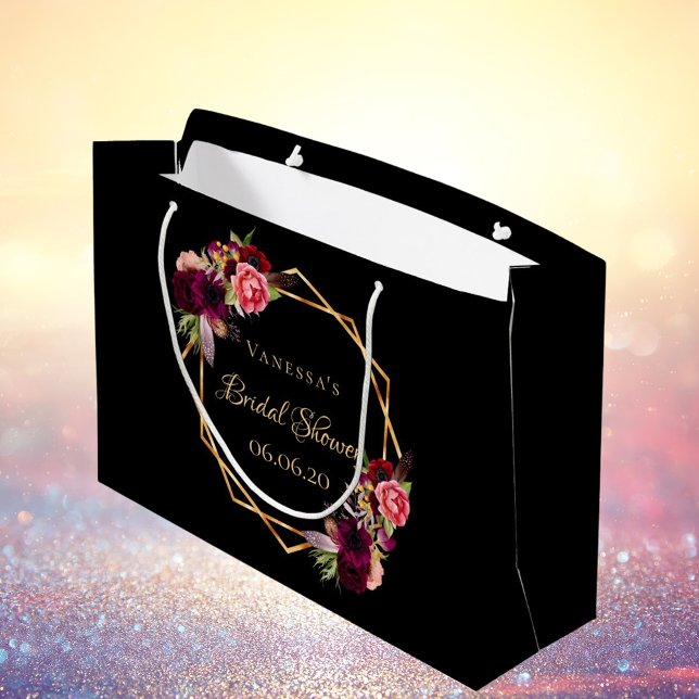 Brautparty, schwarz, Bordeaux Große Geschenktüte (Von Creator hochgeladen)