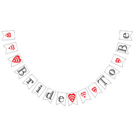 BRAUTPARTY: Schwarz, Weiß, Rot Wimpelkette