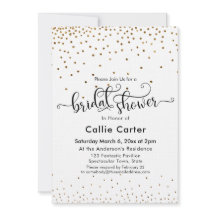 Brautparty Script Typografie Gold Confetti