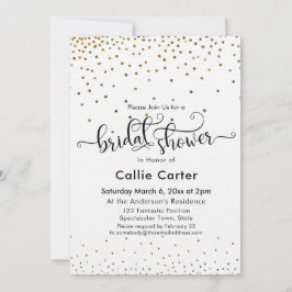 Brautparty Script Typografie Gold Confetti Einladung