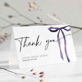 Brautparty Sie bindet den Knoten Lila Dankeskarte