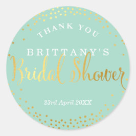 BRAUTPARTY SIEGEL stilvolle Mini-Goldpuppe Minze Runder Aufkleber