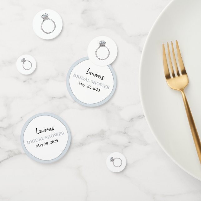 Brautparty Silber Verlobung Ring personalisiert Konfetti (Gruppe)