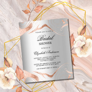 Brautparty Silver Rose Goldhaushalt Einladung Flyer