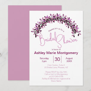 Brautparty Simple Chic Leafy Wreath Arch Einladung