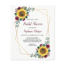 Brautparty Sonnenblumen Geometrisches Budget