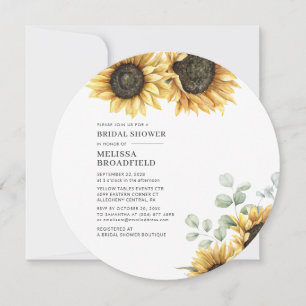 Brautparty Sonnenblumen und Eukalyptus Floral Einladung