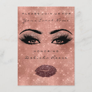 Brautparty Spark 16. Rose Spark Glitzer Eggpla Einladung