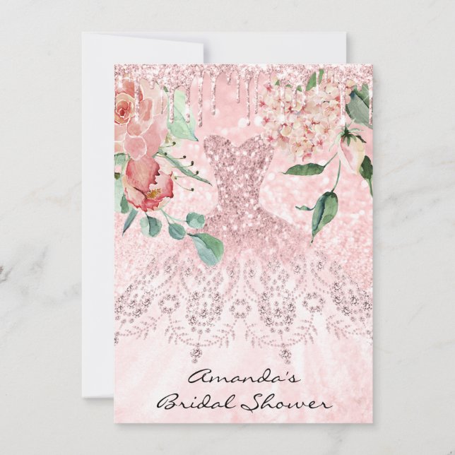 Brautparty Spark Rose Rosa Rosenkleid Florenz Einladung (Rückseite)